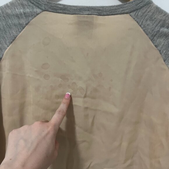 Mason Gray & White Striped Mixed Media Sweater Size Medium - Picture 7 of 7